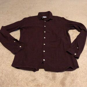 Frank and Oak a dress Shirt Maroon Small Tall.